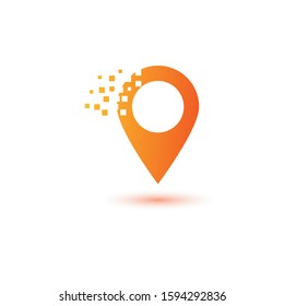 modern pin pixel logo element