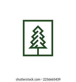 modern pine tree illustration vector logo