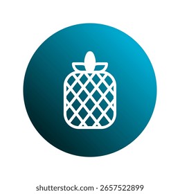 Diseño moderno del icono de la piña, ilustración digital que representa frutas tropicales y estilo de vida saludable con simplicidad y elegancia