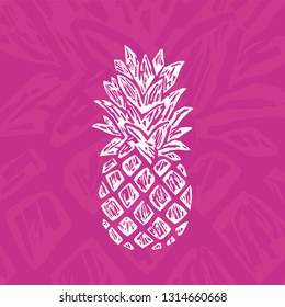 Modern Pineapple Shape. Exotic Tropical Summer Fruit.