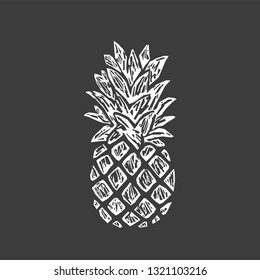 Modern Pineapple Shape. Exotic Tropical Summer Fruit.