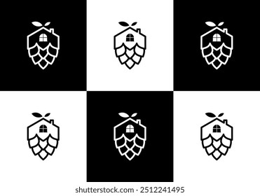 logotipo moderno da ilustração da casa de pinecone