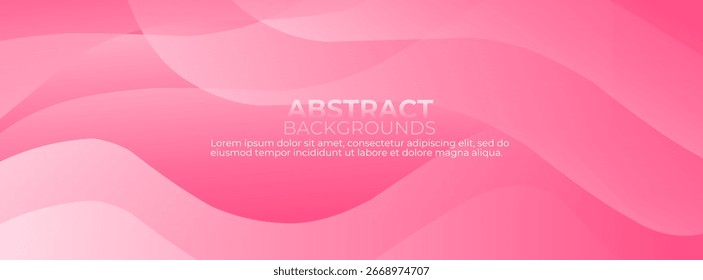 Fundo abstrato rosa moderno com formas de onda fluindo para cabeçalhos de site.