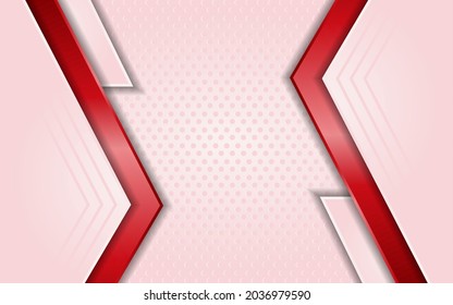 Fondo rosa moderno con un elemento de líneas rojas simples.