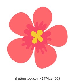 Modern Pink Bloom: A Simplistic Floral Illustration