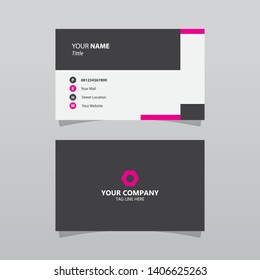 Modern Pink Bussines Card Template. Elegant Element Composition Design With Clean Concept.