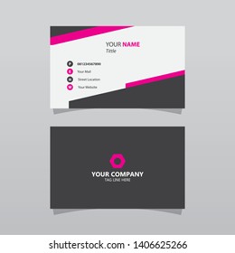 Modern Pink Bussines Card Template. Elegant Element Composition Design With Clean Concept.