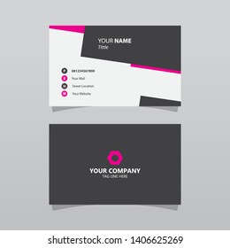 Modern Pink Bussines Card Template. Elegant Element Composition Design With Clean Concept.