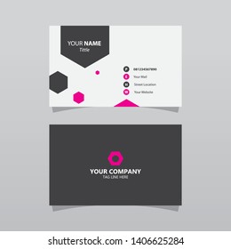 Modern Pink Bussines Card Template. Elegant Element Composition Design With Clean Concept.