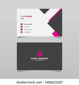 Modern Pink Bussines Card Template. Elegant Element Composition Design With Clean Concept.