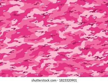 Modern Pink camouflage seamless pattern. Camo vector background illustration for web, banner, backdrop or surface design use