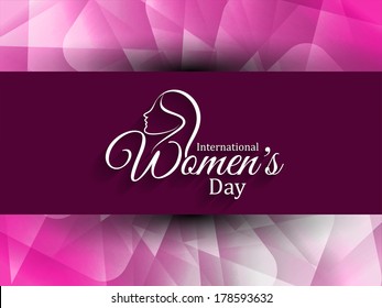 Modern pink color background with elegant white color design element for women's day. vector illustration