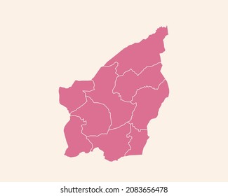 Modern Pink Color High Detailed Border Map Of San Marino, Isolated on White Background Vector Illustration