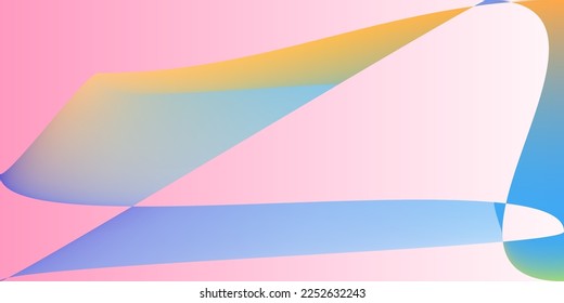 Modern Pink Color Layers Original Background. Smooth Multicolor Digital Neon Illustration. Fluid Dynamic Shape Rainbow Technology Gradient Mesh. Pastel Psychedelic Minimal Futuristic Horizontal Lines.