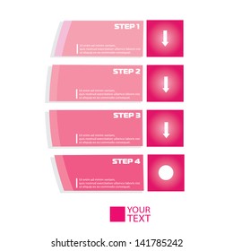 Modern pink Design template / can be used for infographics / numbered banners / horizontal cutout lines / graphic or website layout vector