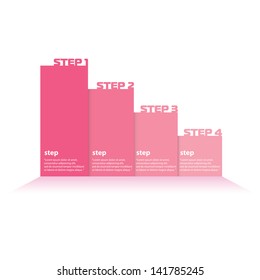 Modern pink Design template / can be used for infographics / numbered banners / horizontal cutout lines / graphic or website layout vector