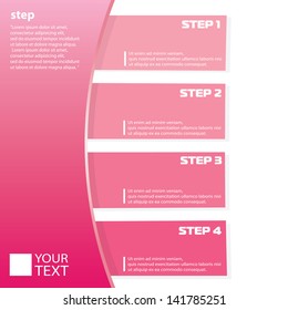 Modern pink Design template / can be used for infographics / numbered banners / horizontal cutout lines / graphic or website layout vector