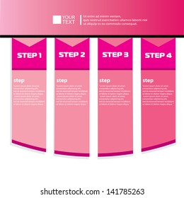 Modern pink Design template / can be used for infographics / numbered banners / horizontal cutout lines / graphic or website layout vector