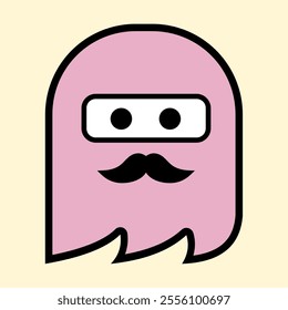 Modern Pink Ghost with Playful Expression for Fun Art Designs