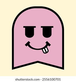 Modern Pink Ghost with Playful Expression for Fun Art Designs