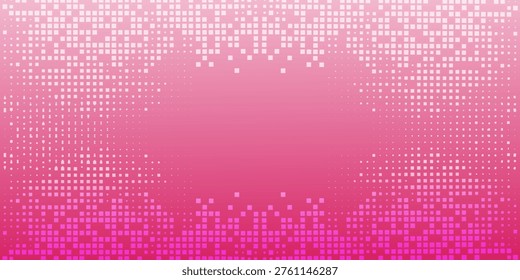 Modern pink gradient background with halftone pixel texture