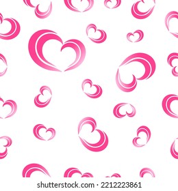 Modernos corazones rosados diseño de ilustraciones de patrones sin fisuras