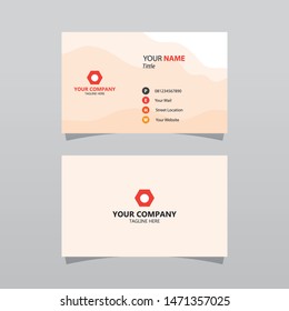 Modern Pink Pastel Bussines Card Template. Elegant Element Composition Design With Clean Concept.