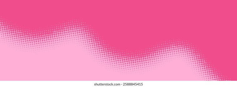 Modern pink pop art background with halftone dots in comic style, vector illustration EPS10