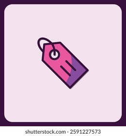 Modern Pink and Purple Tag Icon Design Element