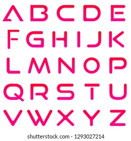 Modern Pink Red Alphabet Vector