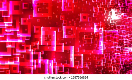 Modern Pink and Red Square Abstract Background
