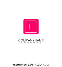 modern pink rounded square L logo letter simple design concept isolated on white background 