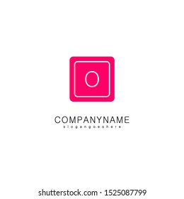 modern pink rounded square O logo letter simple design concept isolated on white background 