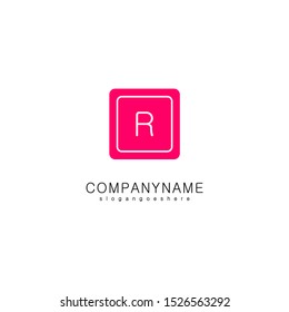 modern pink rounded square R logo letter simple design concept isolated on white background 