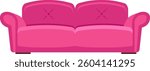 Modern pink sofa inviting you to relax in a stylish and comfortable living room, perfect for home interior design projects focused on creating a cozy and welcoming atmosphere