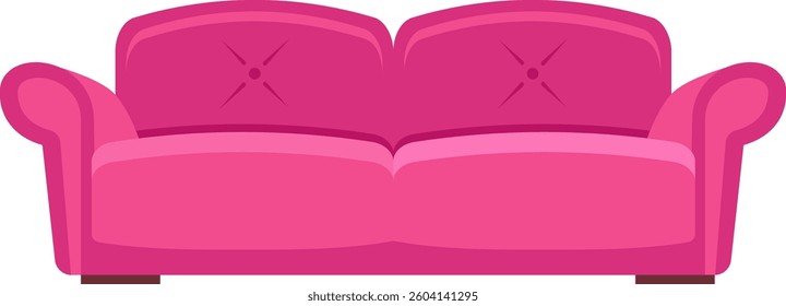 Modern pink sofa inviting you to relax in a stylish and comfortable living room, perfect for home interior design projects focused on creating a cozy and welcoming atmosphere