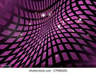 Modern pink techno vector background template - Virtual pink squared field illustration