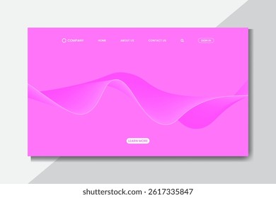 Modern Pink Web Template with Abstract Wave Design