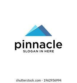 Modern Pinnacle Peak Mountain Logo Design With Abstract Vector Template