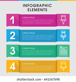 Modern pinned infographic template. infographic design with pinned icons includes pin. can be used for presentation, diagram, annual report, web design.