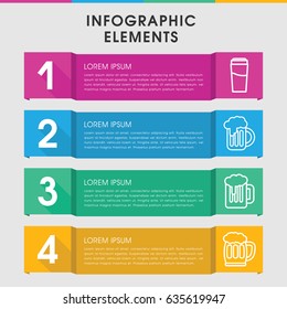 Modern pint infographic template. infographic design with pint icons includes drink, beer mug. can be used for presentation, diagram, annual report, web design.