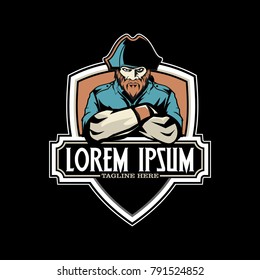 modern pirate logo vector
