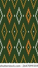 Modern Pixel Art Fabric Pattern for Digital Inspired Textile Design