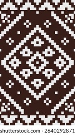 Modern Pixel Art Pattern with Geometry Inspired Layout and Clean Color Transitions for DIY Fabric Creations Digital Products and Interior Textile Collections