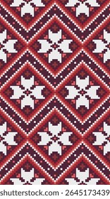 Modern Pixel Art Pattern with Geometry Inspired Layout and Clean Color Transitions for DIY Fabric Creations Digital Products and Interior Textile Collections