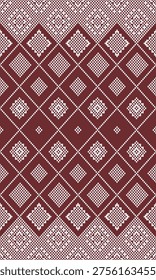 Modern Pixel Art Pattern with Geometry Inspired Layout and Clean Color Transitions for DIY Fabric Creations Digital Products and Interior Textile Collections