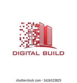 modern pixel build logo vector. robotic logo design, logo concept