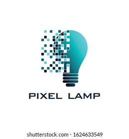 modern pixel bulb logo vector. robotic logo design, logo concept