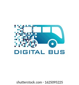 modern pixel bus logo vector. robotic logo design, logo concept