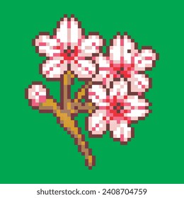 Modern pixel effect with beautiful flower shapes